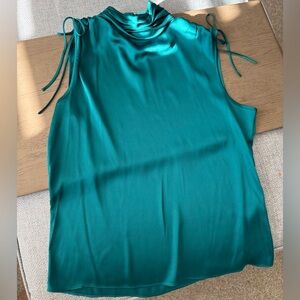 White House Black Market Turquoise Sleeveless Blouse